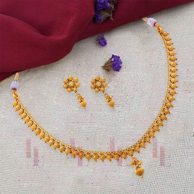 LOOK ETHNIC Copper Gold-plated Gold Jewellery Set(Pack of 1)