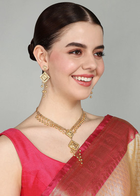 Manikya Brass Gold-plated Gold Jewellery Set(Pack of 1)