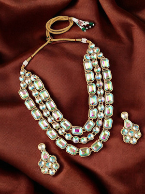 VANEE Alloy Gold-plated White Jewellery Set(Pack of 1)