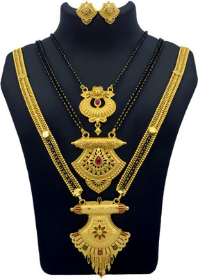 JRD GLOBAL Brass Gold-plated Multicolor, Gold Jewellery Set(Pack of 4)