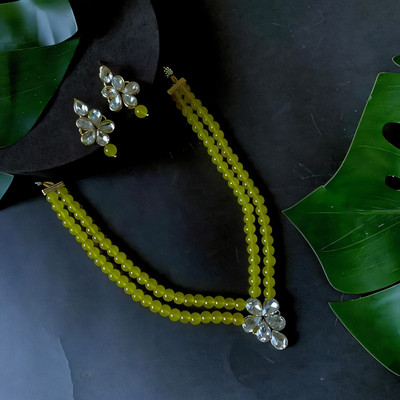 ZEER Creation Alloy Gold-plated Yellow Jewellery Set(Pack of 1)