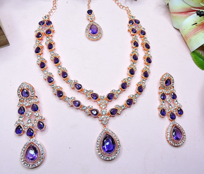 VATSALYA creation Alloy Gold-plated Blue Jewellery Set(Pack of 1)