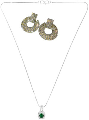 SRK Fashions Alloy Green, Silver Jewellery Set(Pack of 1)
