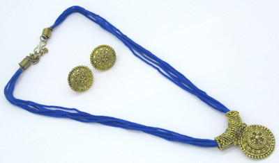 SHREE MAULI CREATION Alloy Gold-plated Blue, Blue Jewellery Set(Pack of 3)