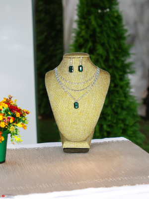 ORUKA Copper Sterling Silver Green, White Jewellery Set(Pack of 1)