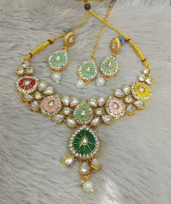 SatnamCreation Alloy Gold-plated Multicolor Jewellery Set(Pack of 1)