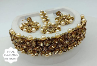 ABHRIK IMITATION Alloy Gold-plated Yellow Jewellery Set(Pack of 1)