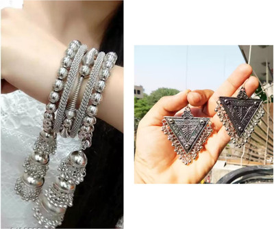 MA Enterprises Alloy Silver Silver Jewellery Set(Pack of 2)