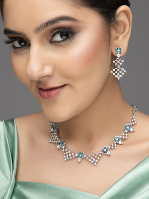 RUBANS Alloy Silver Silver, Blue Jewellery Set(Pack of 1)