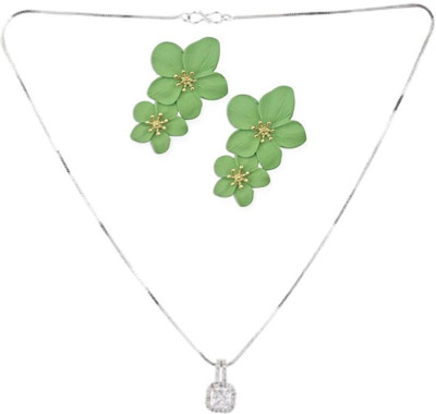 SKG Fashions Stone White, Green Jewellery Set(Pack of 1)