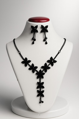 BUYOUNIC Alloy Black Jewellery Set(Pack of 3)