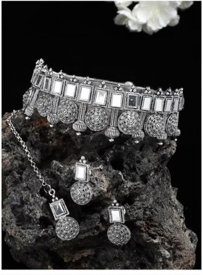 Ruhi Alloy Sterling Silver Silver Jewellery Set(Pack of 1)