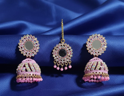 SHIVAM COLLECTION Alloy Pink Jewellery Set(Pack of 3)