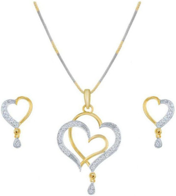 Bhagya Lakshmi Alloy Gold-plated White Jewellery Set(Pack of 1)