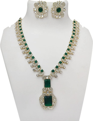 SHIVANYA Brass Gold-plated Green, Gold Jewellery Set(Pack of 3)