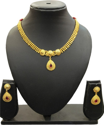 Gorkhastyle Copper Gold-plated Red, Gold Jewellery Set(Pack of 1)