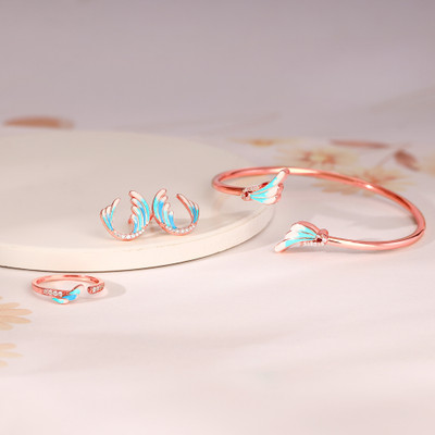 GIVA Sterling Silver Rhodium Rose Gold Jewellery Set(Pack of 1)