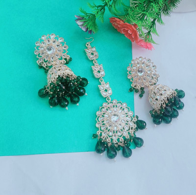 NAYANSH Brass, Crystal, Copper Rhodium Green, Silver Jewellery Set(Pack of 3)