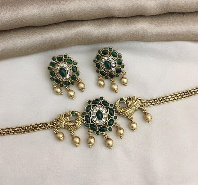 Shilpa Creation Alloy Green Jewellery Set(Pack of 3)