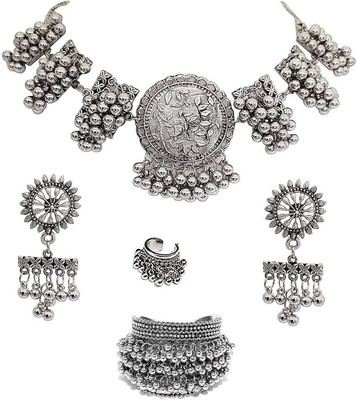 COSMO DUST JEWELLERY WITH DEVICE Oxidised Silver Silver Silver Jewellery Set(Pack of 1)