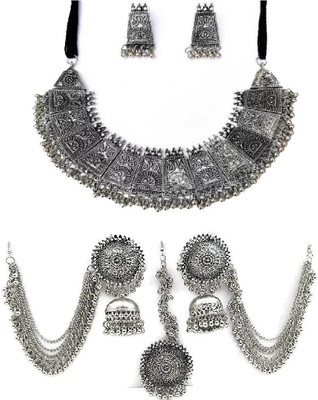Ruhi Oxidised Silver Silver Jewellery Set(Pack of 1)