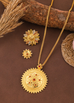 Makezak Brass Gold-plated Multicolor Jewellery Set(Pack of 1)