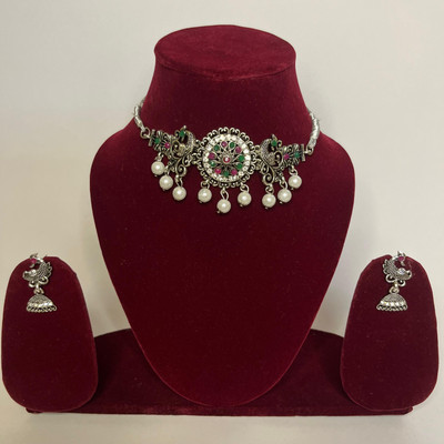 Mishti Jewels Brass Silver Jewellery Set(Pack of 1)