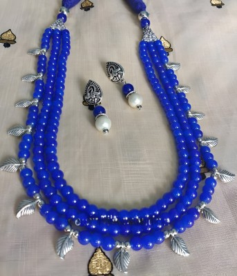 RADHE GIRIDHARI Glass Blue Jewellery Set(Pack of 2)