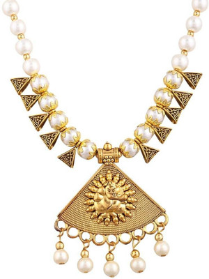 Gauri Fashions Alloy Gold-plated White Jewellery Set(Pack of 1)