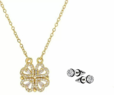 Vipunj Brass, Alloy, Stainless Steel Sterling Silver, Gold-plated, Silver Silver, Gold Jewellery Set(Pack of 2)