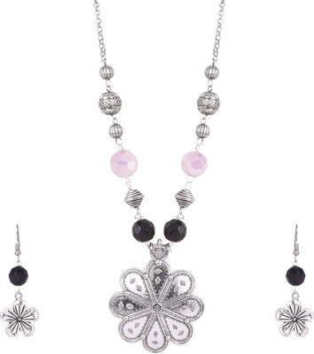JFL Jewellery for Less Brass Silver Black, Pink, Silver Jewellery Set(Pack of 1)