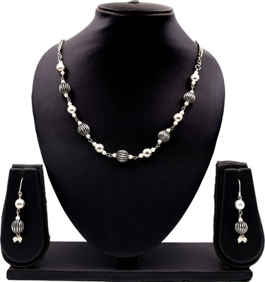 Moti Maya Brass Silver Jewellery Set(Pack of 1)