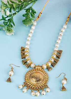 Opus Gems Alloy Gold-plated White Jewellery Set(Pack of 1)