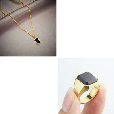 house of common Alloy Gold-plated Black, Gold Jewellery Set(Pack of 2)