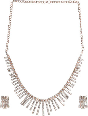 Sangria Brass Gold-plated Rose Gold Jewellery Set(Pack of 1)