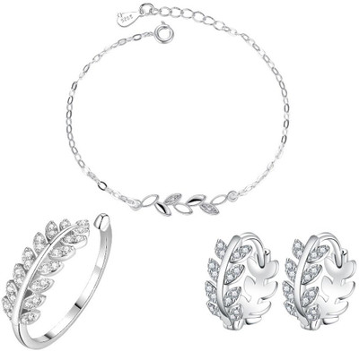MYKI Stainless Steel Silver Silver Jewellery Set(Pack of 3)