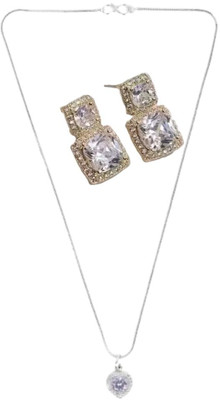 SRK Fashions Alloy White, Silver Jewellery Set(Pack of 1)