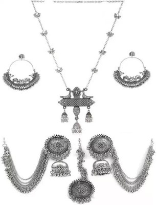 COSMO DUST JEWELLERY WITH DEVICE Oxidised Silver Silver Silver Jewellery Set(Pack of 4)