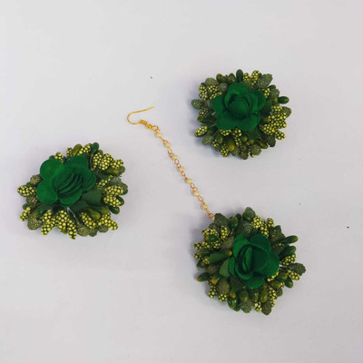 papa ki pari Fabric Green Jewellery Set(Pack of 1)