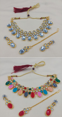 MAHIRA IMMITATION Alloy Gold-plated Multicolor Jewellery Set(Pack of 8)