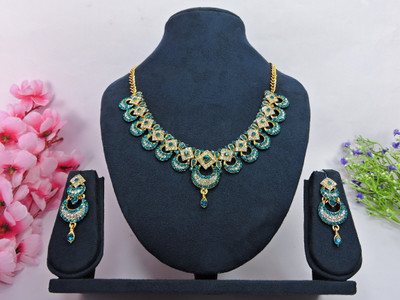 VATSALYA creation Alloy Gold-plated Turquoise Jewellery Set(Pack of 1)