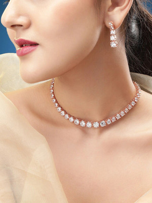 RUBANS Alloy Gold-plated Rose Gold Jewellery Set(Pack of 1)