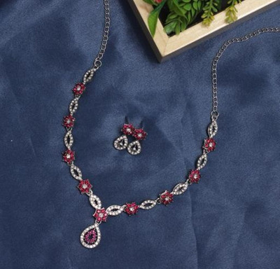 JEWERICHE IMITATION Alloy Pink Jewellery Set(Pack of 1)