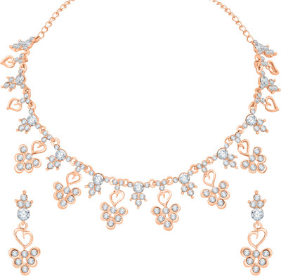 Atasi International Alloy Rhodium Rose Gold Jewellery Set(Pack of 1)