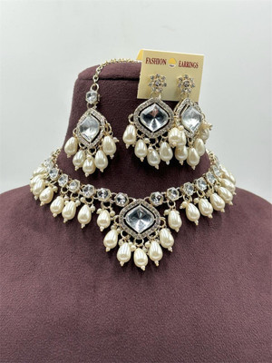 waheguru Metal White Jewellery Set(Pack of 3)