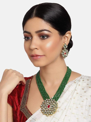 Opus Gems Alloy Gold-plated Green Jewellery Set(Pack of 1)