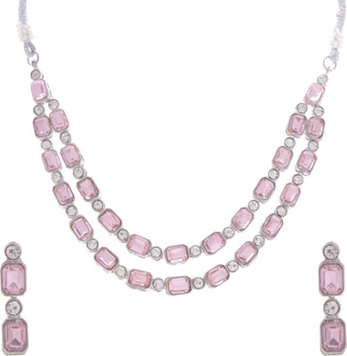 EIT Collection Alloy Silver Pink Jewellery Set(Pack of 3)