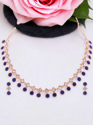 Matram Alloy Gold-plated Blue Jewellery Set(Pack of 1)