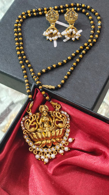 Opus Gems Alloy Gold-plated Black Jewellery Set(Pack of 3)