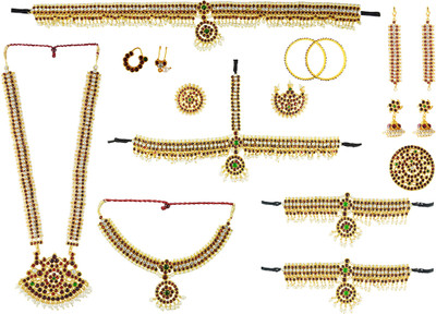 usha gold Copper Gold-plated Gold Jewellery Set(Pack of 1)